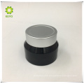 Small glass jars 40ml black aluminium cosmetic glass jar with metal caps for cosmetics